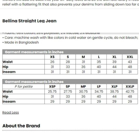 New Bellina White Straight Leg Stretch Pull On Jeans Size XL Petite PXL bin 4H - Picture 4 of 4